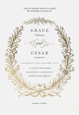 Golden Wreath - Wedding Invitation